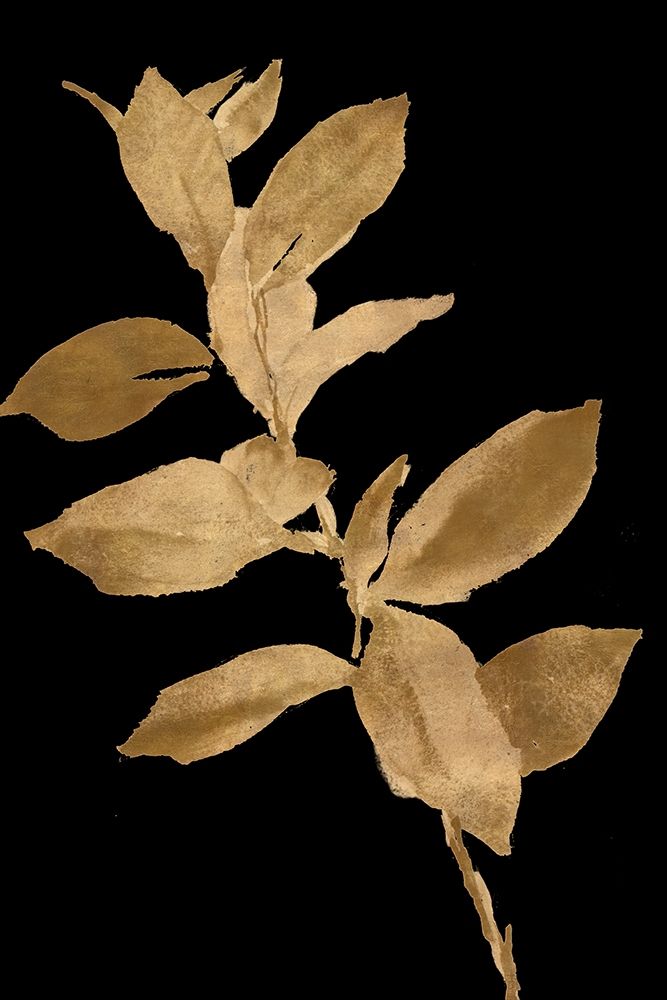 Golden Leaves on Black I art print by Lanie Loreth for $57.95 CAD