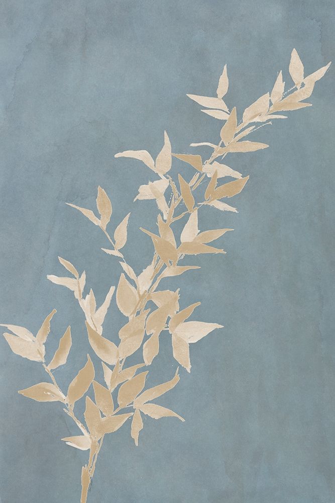 Tan Leaf on Blue II art print by Lanie Loreth for $57.95 CAD