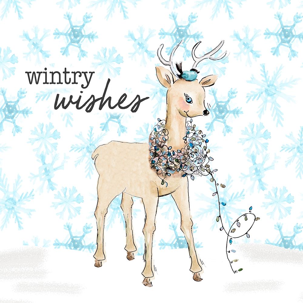 Blue Whimsical Christmas I art print by Patricia Pinto for $57.95 CAD