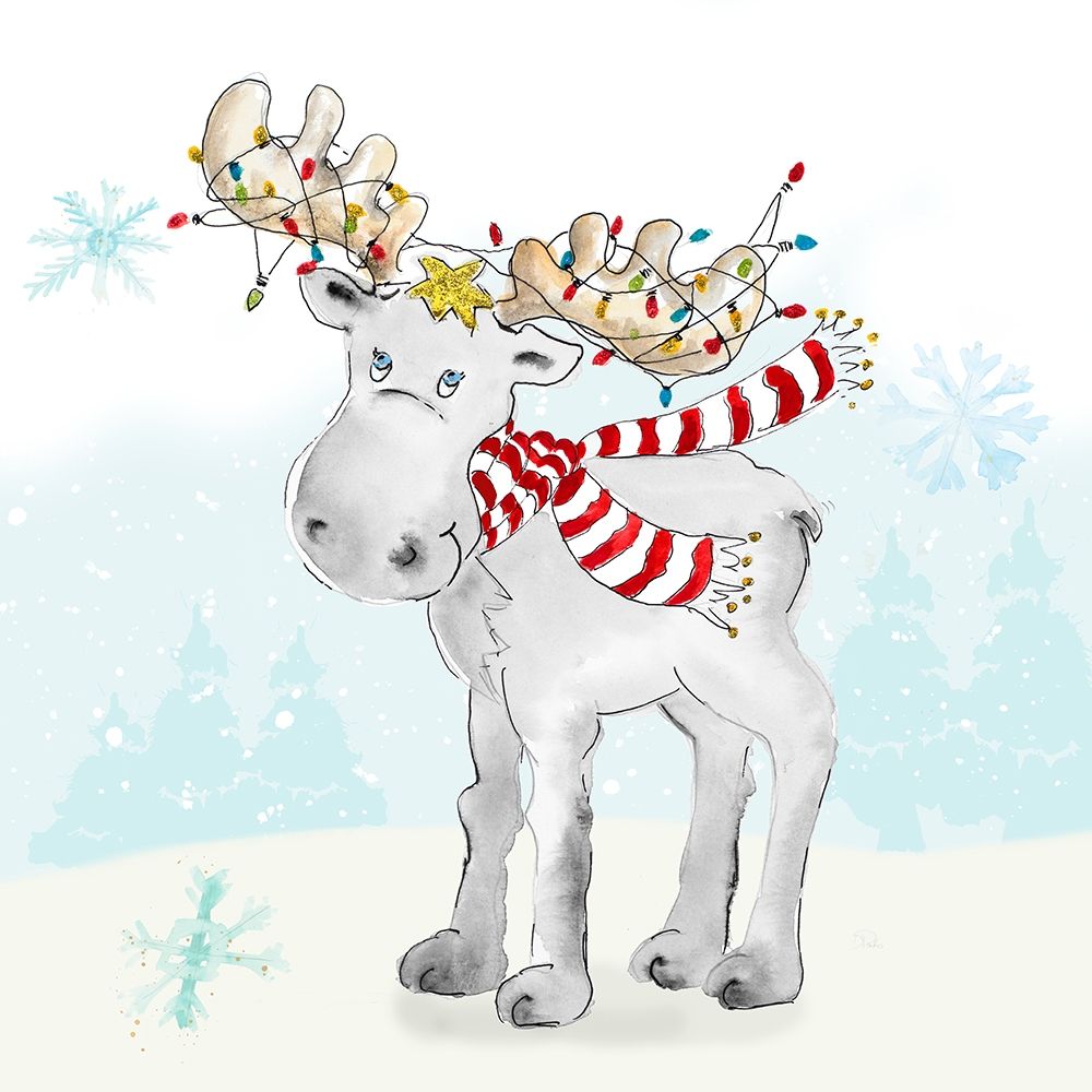 Whimsical Moose art print by Patricia Pinto for $57.95 CAD