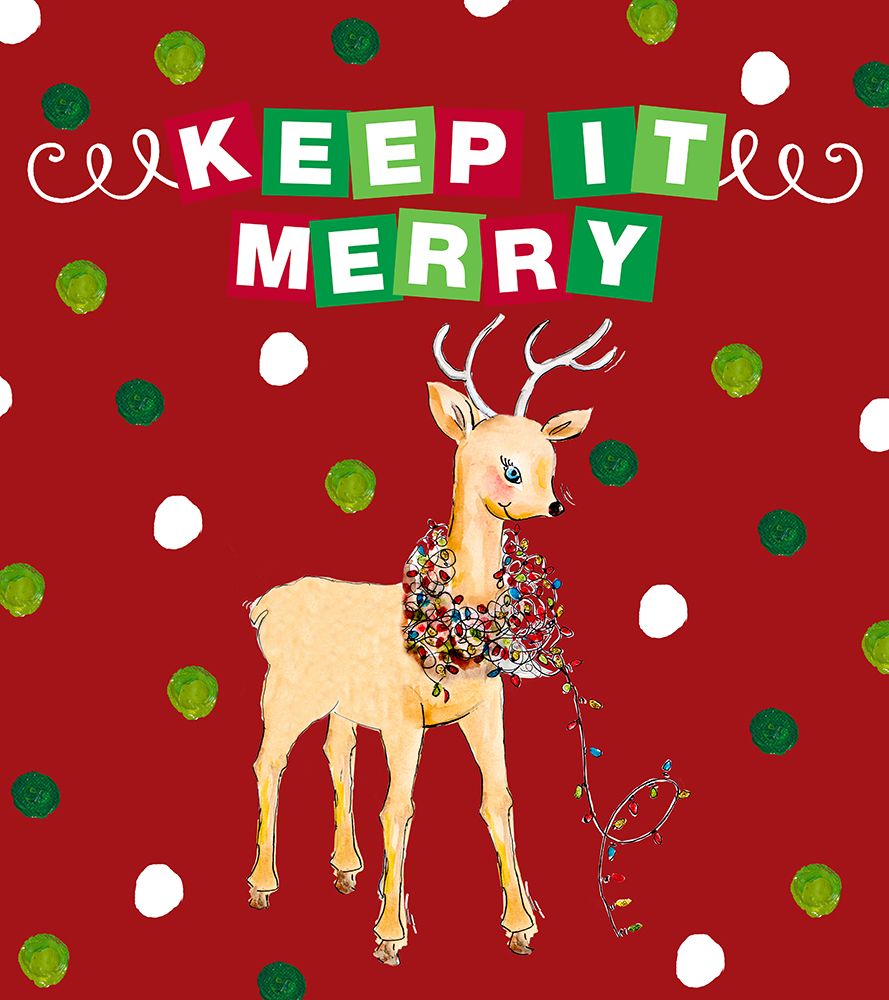 Keep It Merry Dot  Rheindeer art print by Patricia Pinto for $57.95 CAD