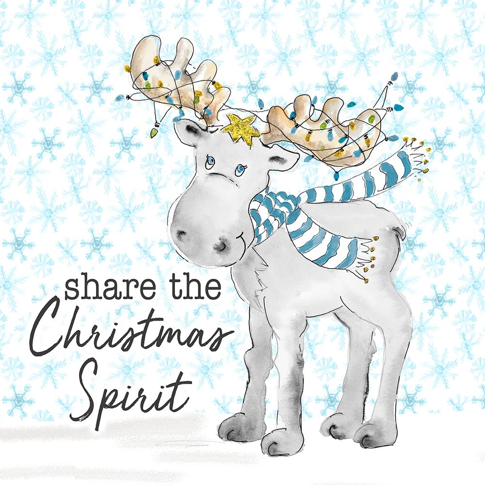 Blue Whimsical Christmas II art print by Patricia Pinto for $57.95 CAD