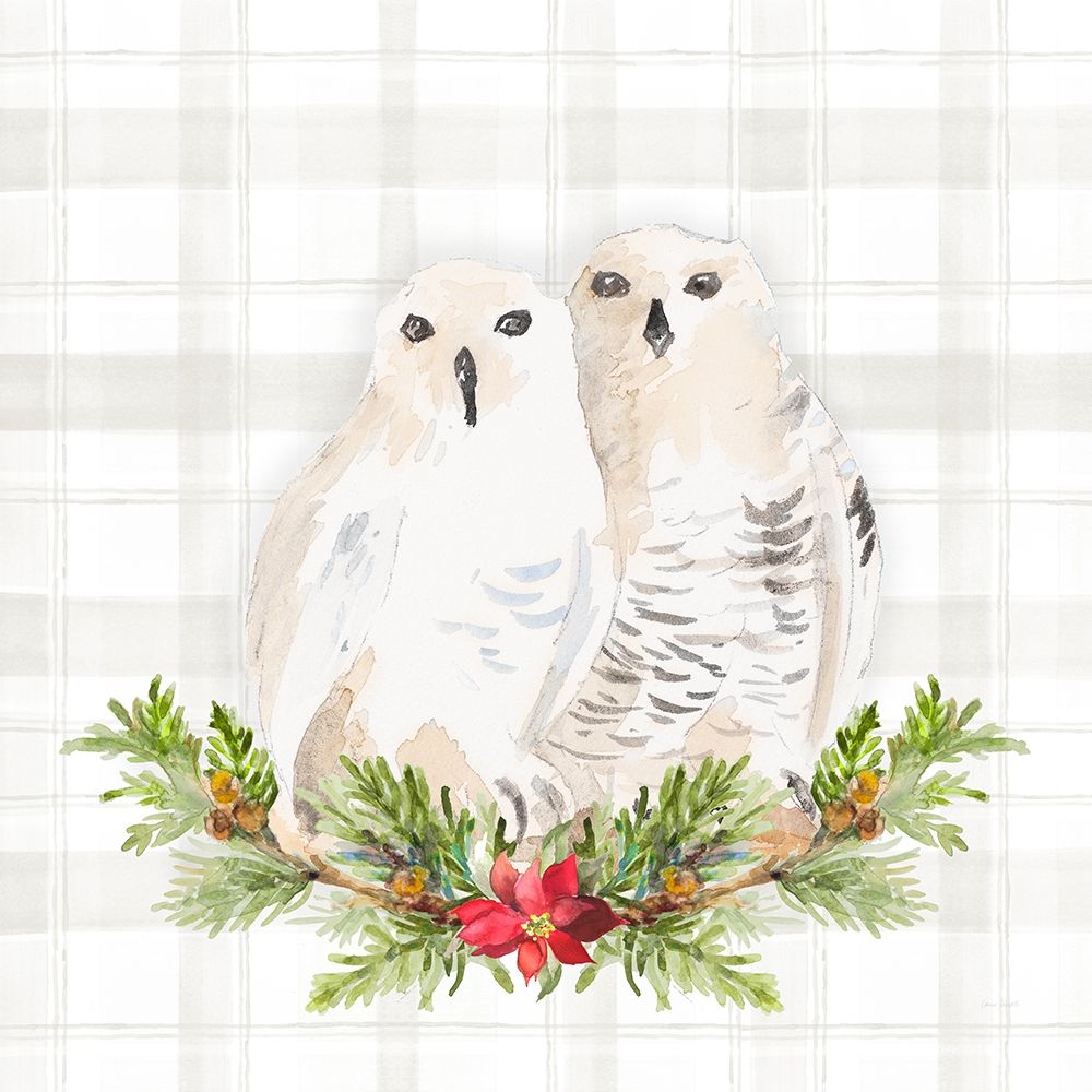 Holiday Woodland Garland on Plaid IV art print by Lanie Loreth for $57.95 CAD