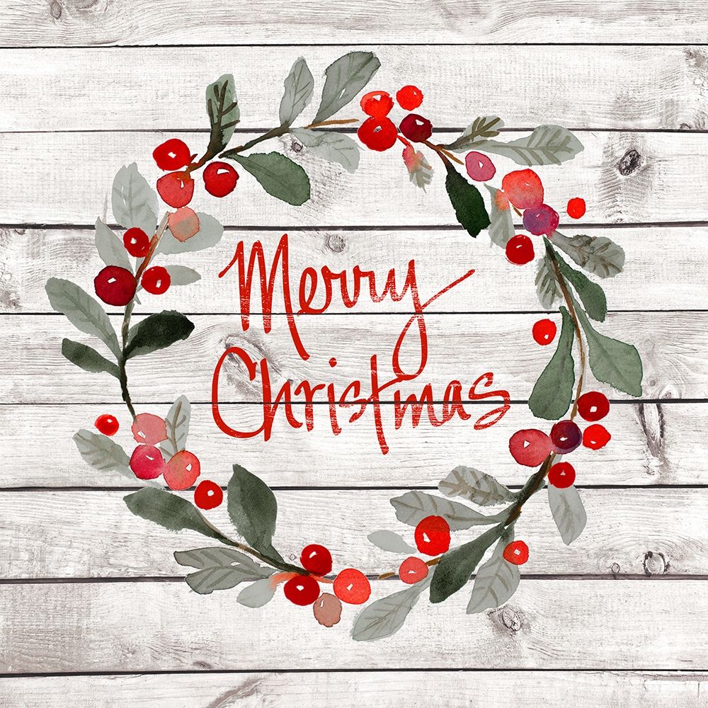 Merry Christmas Wreath art print by Lanie Loreth for $57.95 CAD