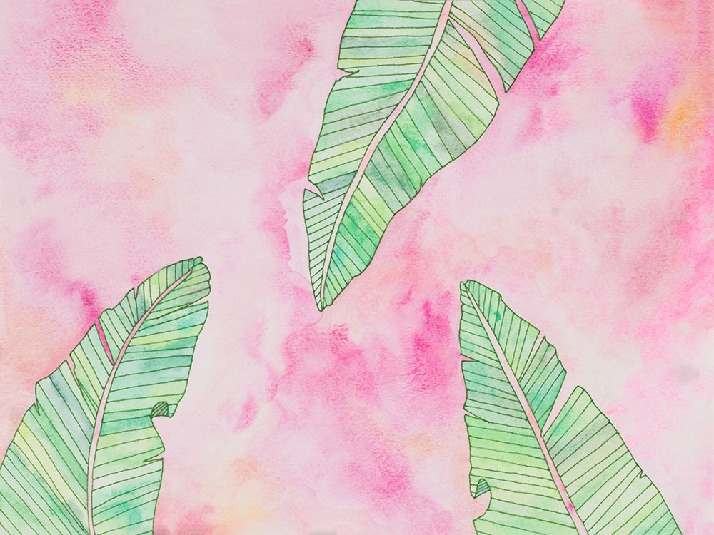 Green Watercolor Banana Leaves art print by Nola James for $57.95 CAD