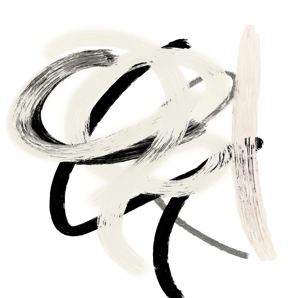Scrolling Black And White Abstract II art print by SD Graphics Studio for $57.95 CAD