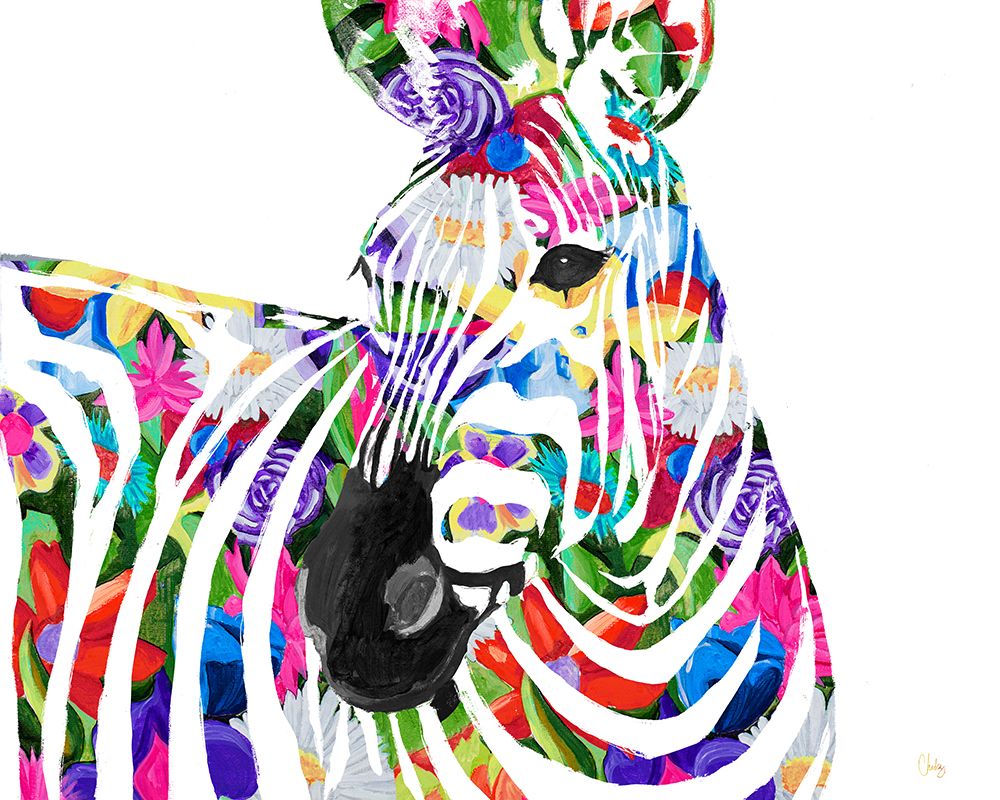 Vibrant Zebra art print by Chelsea Goodrich for $57.95 CAD