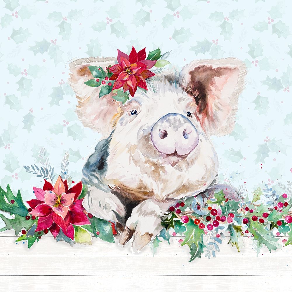Holiday Little Piggy art print by Patricia Pinto for $57.95 CAD