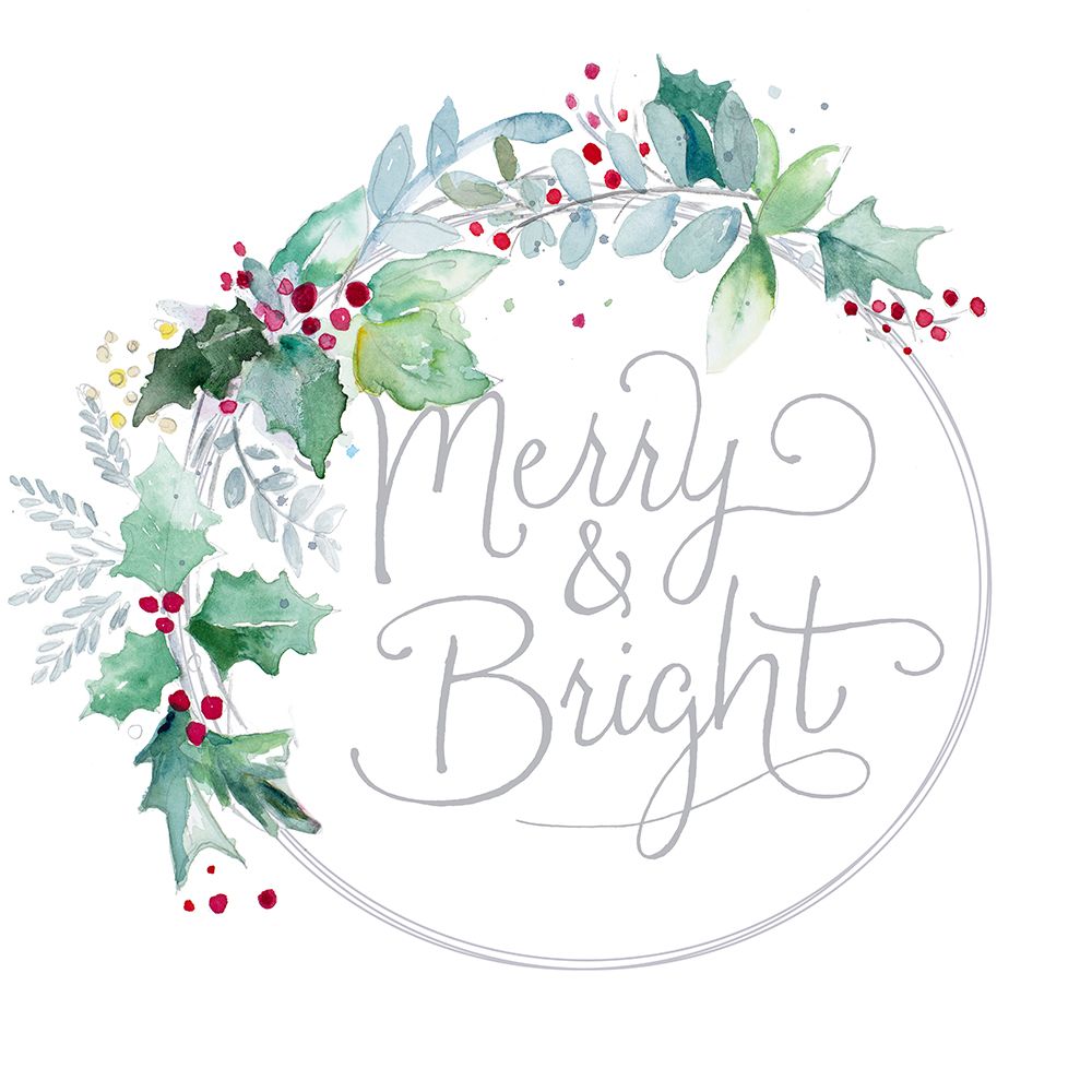Silver and Holly Wreath I art print by Patricia Pinto for $57.95 CAD
