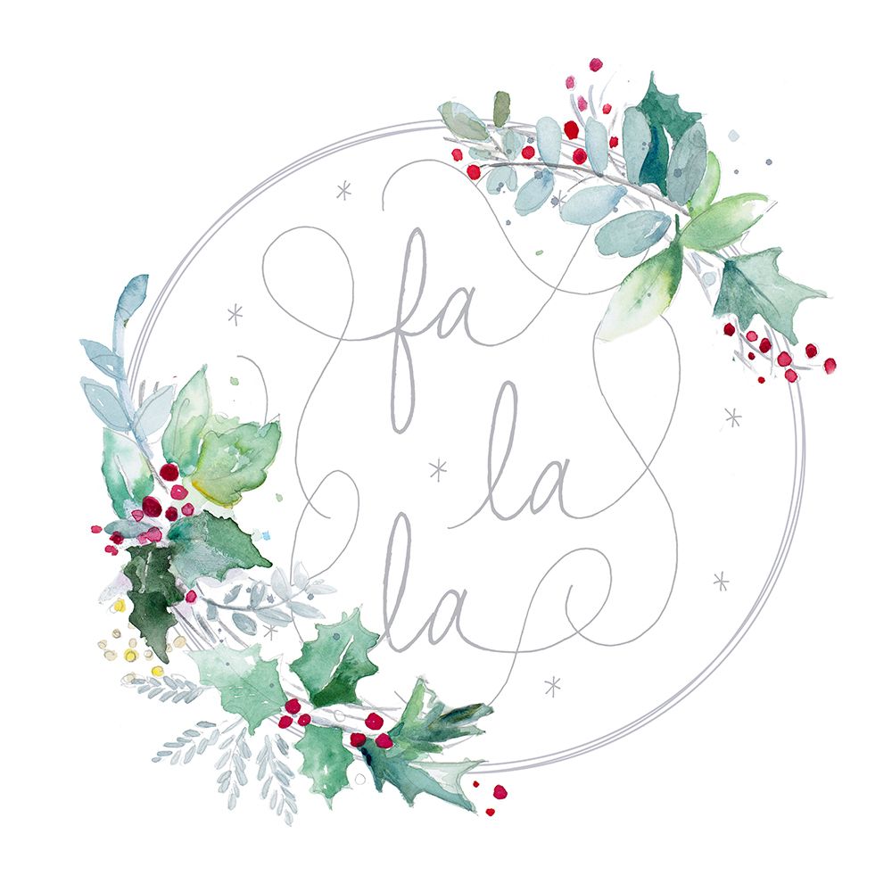 Silver and Holly Wreath II art print by Patricia Pinto for $57.95 CAD