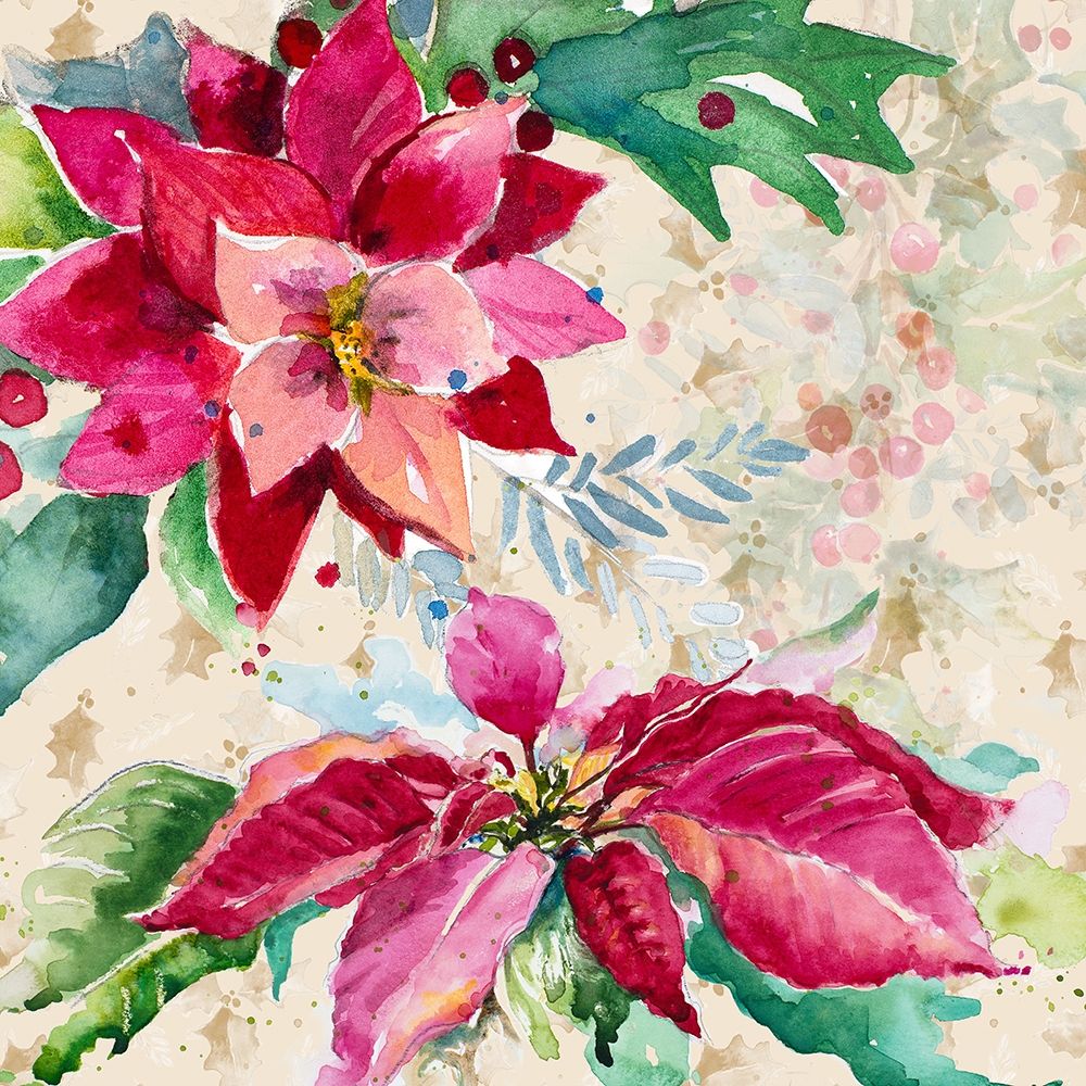 Holiday Poinsettia I art print by Patricia Pinto for $57.95 CAD