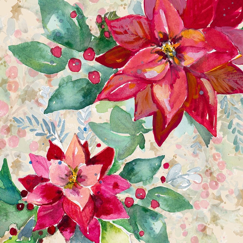 Holiday Poinsettia II art print by Patricia Pinto for $57.95 CAD