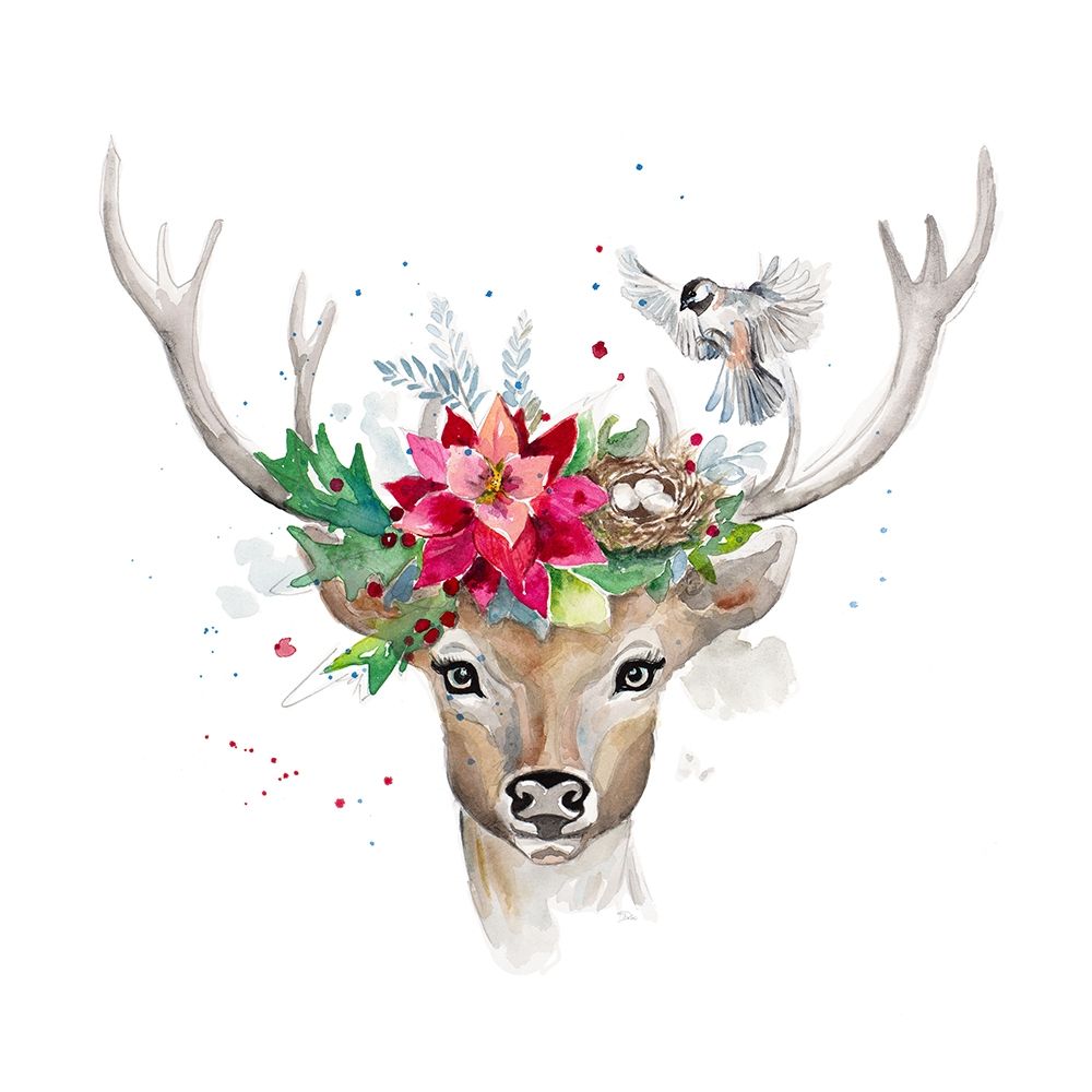 Woodland Deer with Bird art print by Patricia Pinto for $57.95 CAD