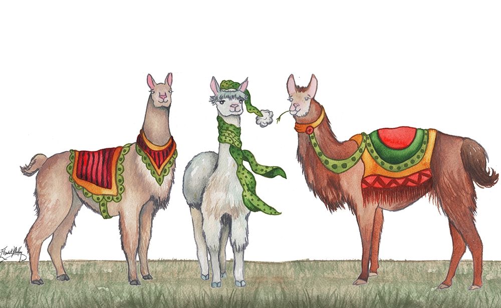 Christmas Llamas art print by Elizabeth Medley for $57.95 CAD