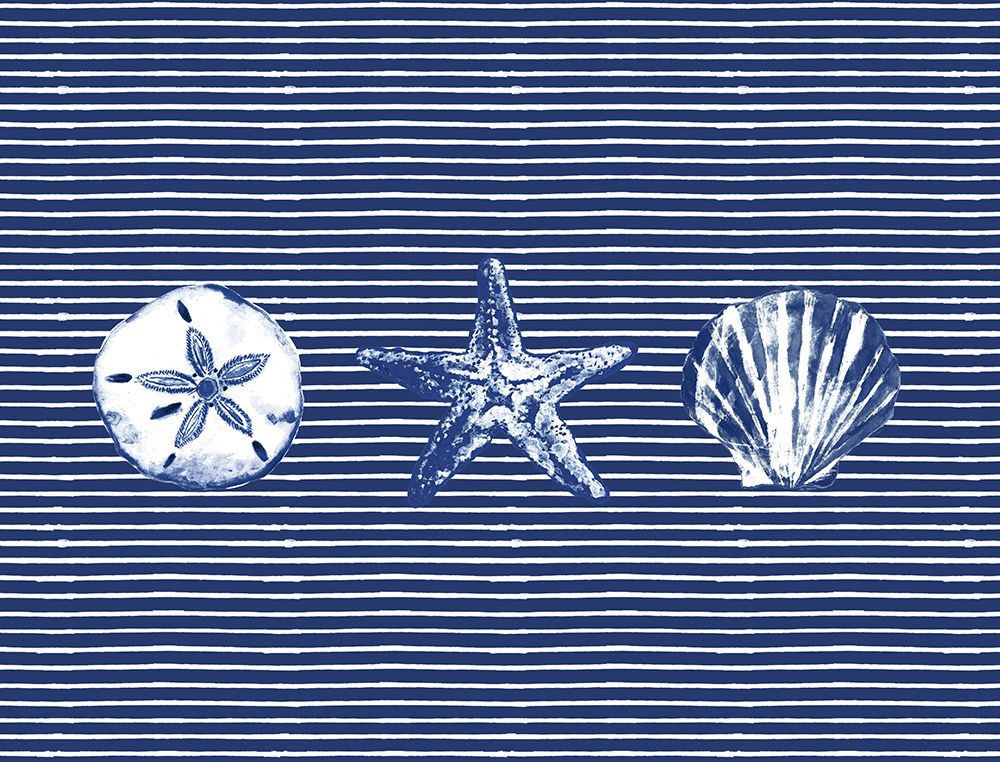 Blue Striped Ocean Collection art print by Janice Gaynor for $57.95 CAD