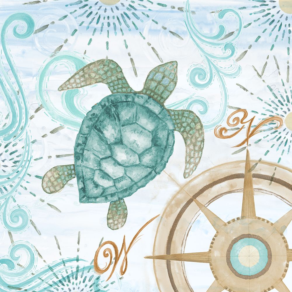 Teal Coastal Collection II art print by Janice Gaynor for $57.95 CAD