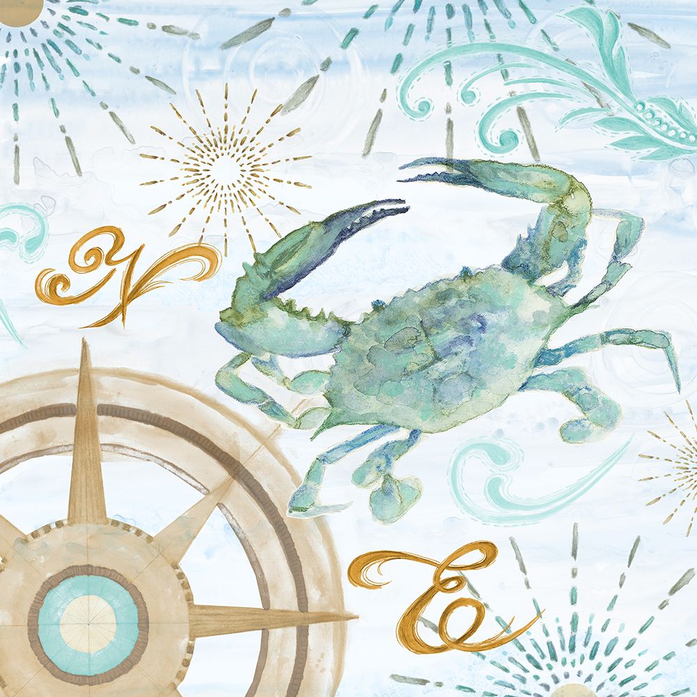 Teal Coastal Collection IV art print by Janice Gaynor for $57.95 CAD