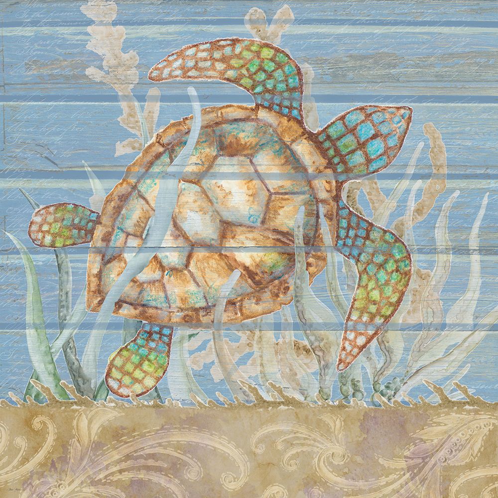 Ocean Floor Blue Square IV art print by Janice Gaynor for $57.95 CAD