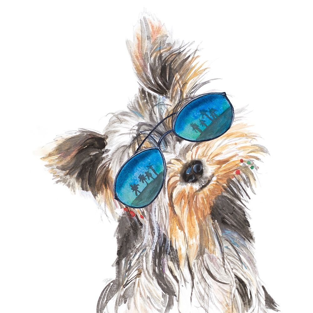 Yorkie with Shades art print by Patricia Pinto for $57.95 CAD