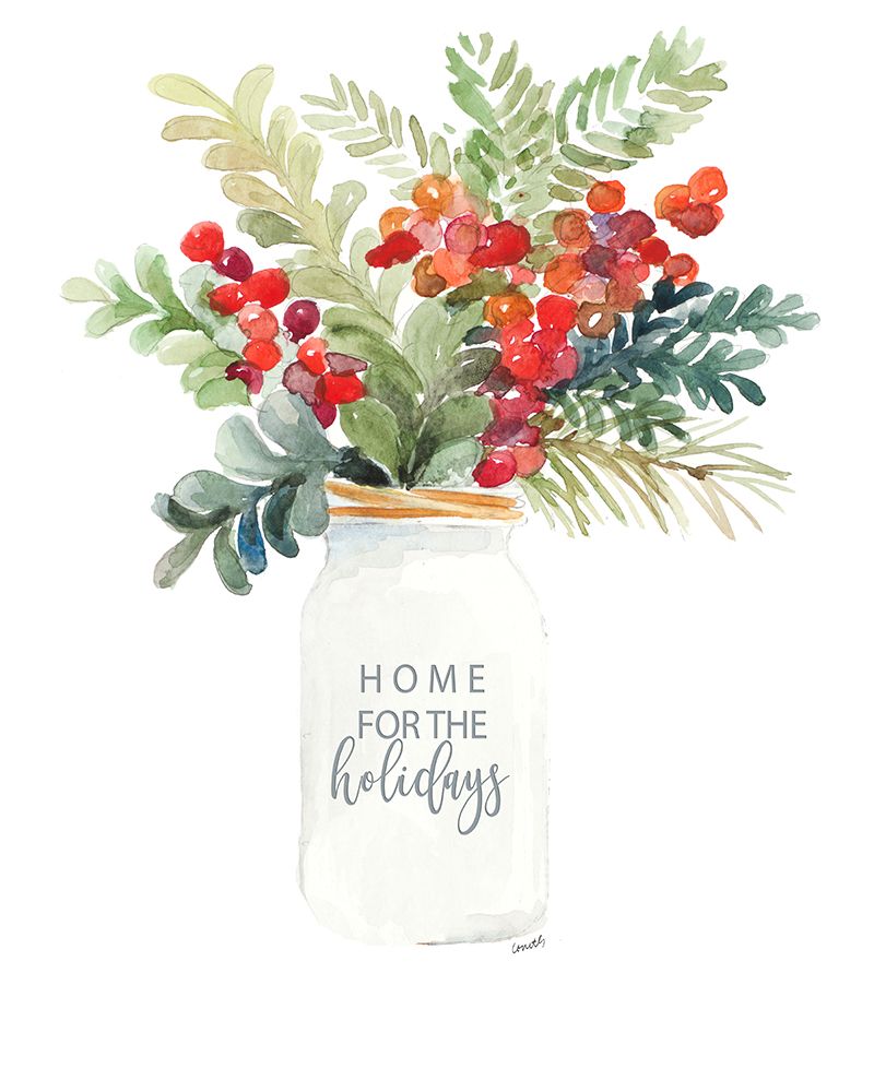 Christmas Mason Jar art print by Lanie Loreth for $57.95 CAD