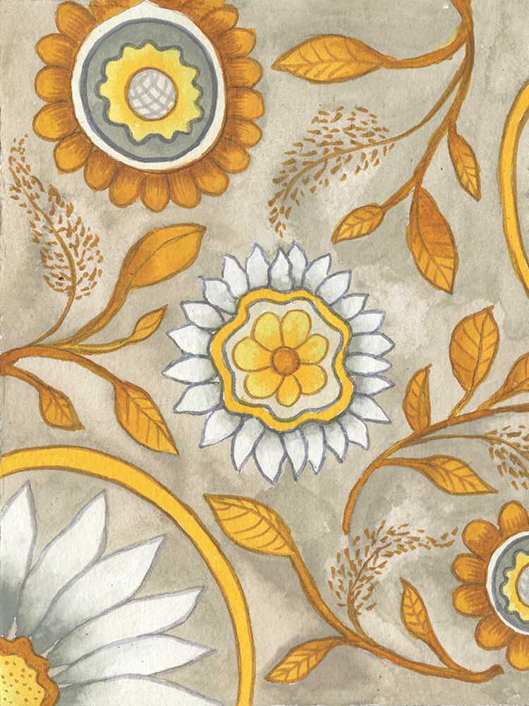 Flowers on Grey I art print by Elizabeth Medley for $57.95 CAD