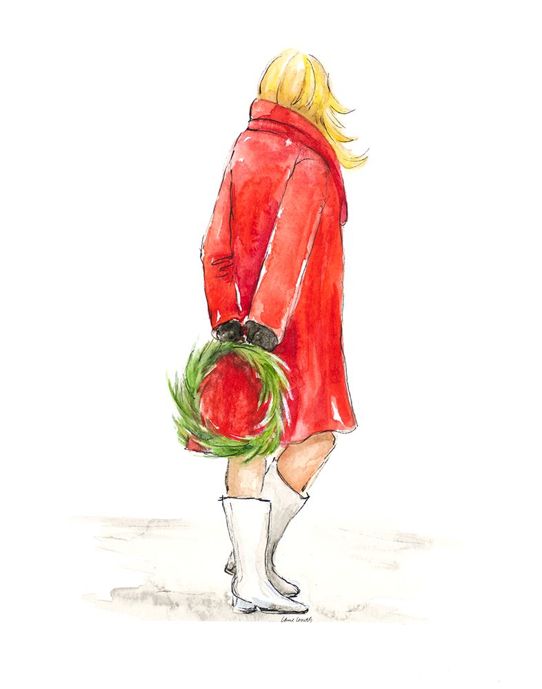 Girl With Holiday Wreath art print by Lanie Loreth for $57.95 CAD