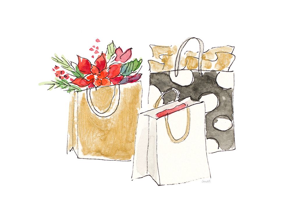 Holiday Shopping Bags I art print by Lanie Loreth for $57.95 CAD