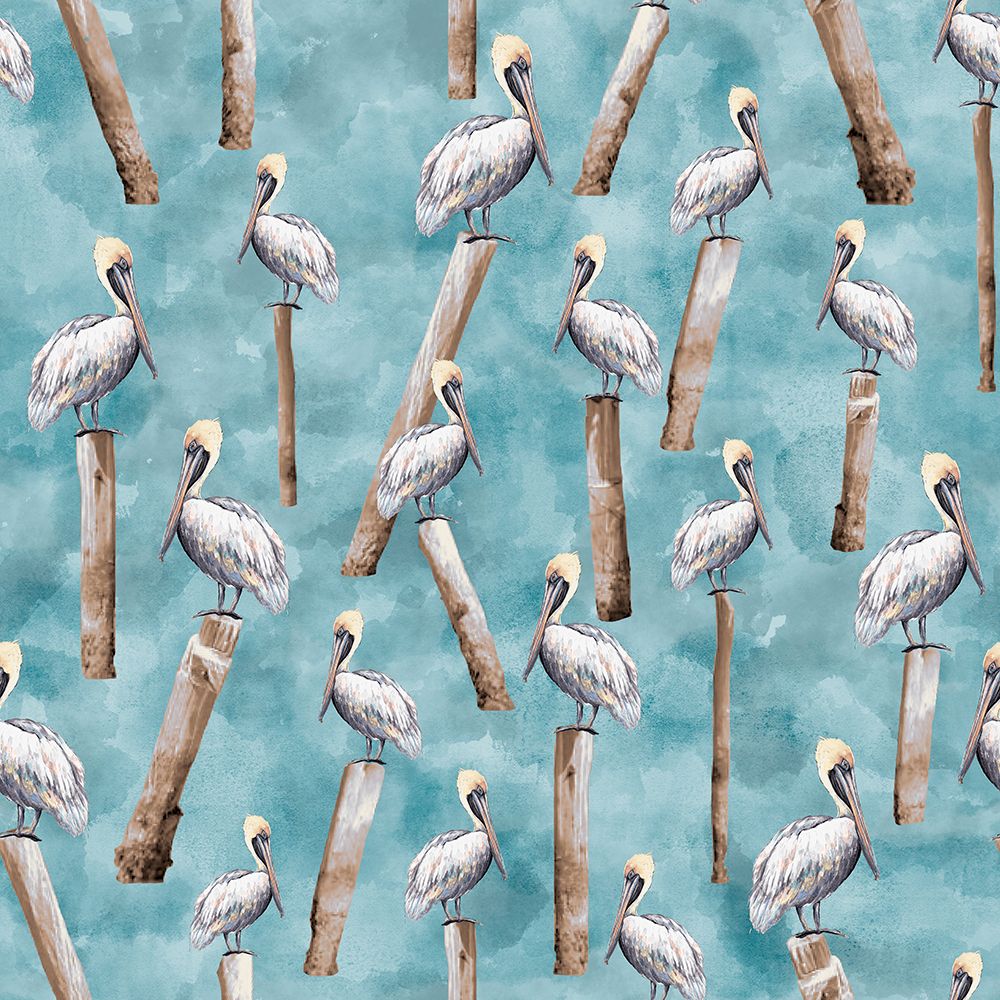 Coastal Pelican Pattern art print by Patricia Pinto for $57.95 CAD