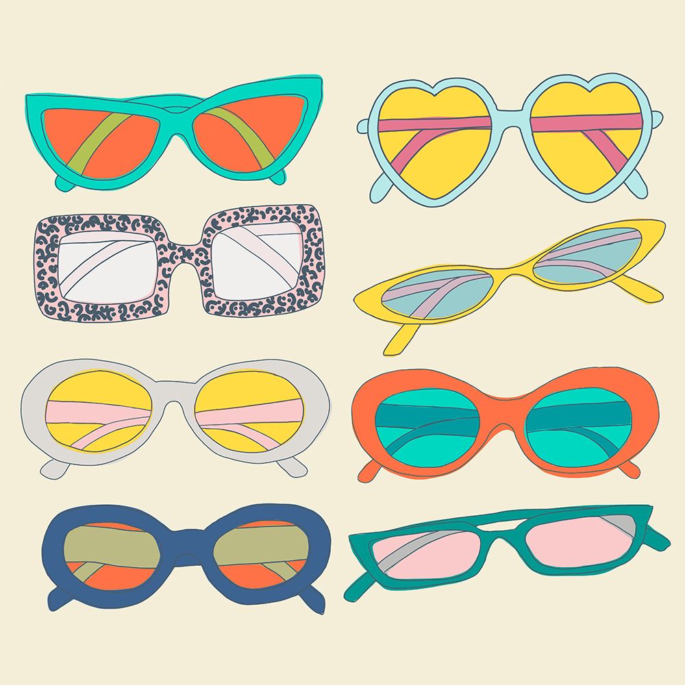 Retro Sunglasses art print by Jen Bucheli for $57.95 CAD