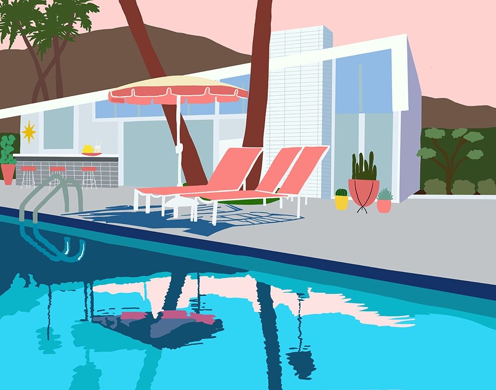 Pool Lounge I art print by Jen Bucheli for $57.95 CAD