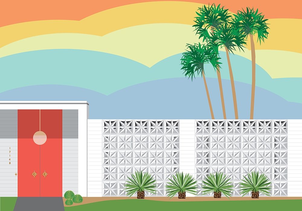 Palm Springs Sunset art print by Jen Bucheli for $57.95 CAD
