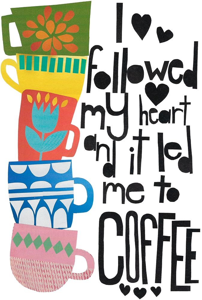 Heart and Coffee art print by Jen Bucheli for $57.95 CAD