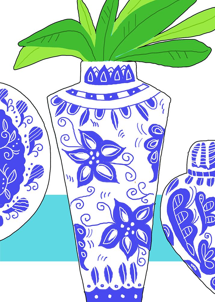 Blue Vase I art print by Deidre Mosher for $57.95 CAD