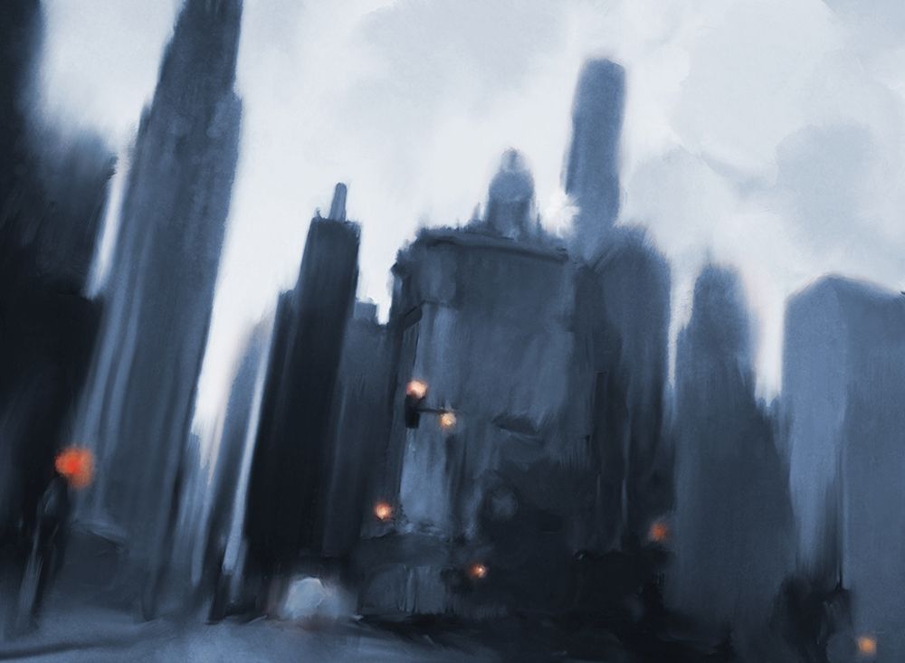 Foggy Evening in the City art print by Dan Meneely for $57.95 CAD