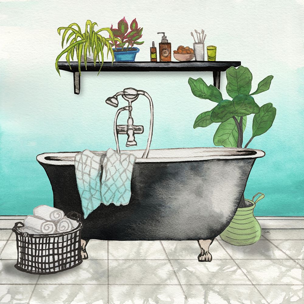 Plant House Bath Square I art print by Elizabeth Medley for $57.95 CAD