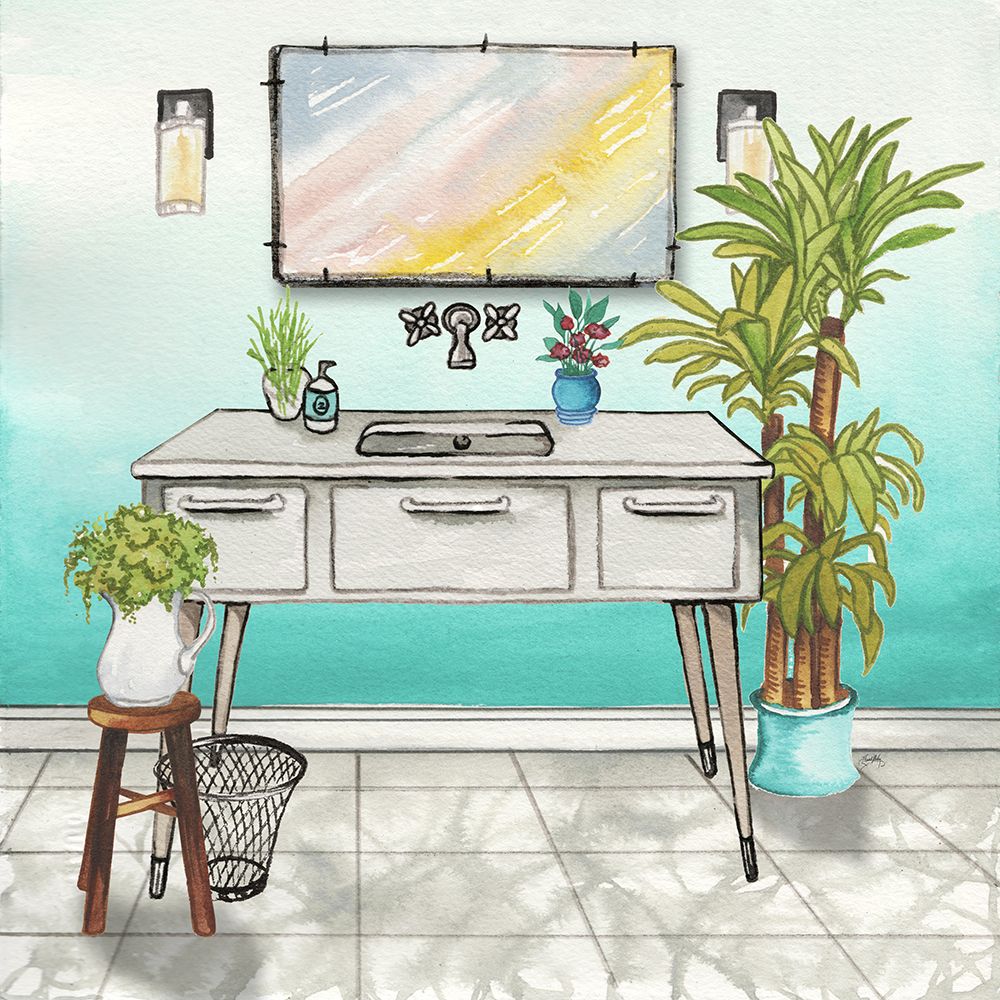 Plant House Bath Square II art print by Elizabeth Medley for $57.95 CAD