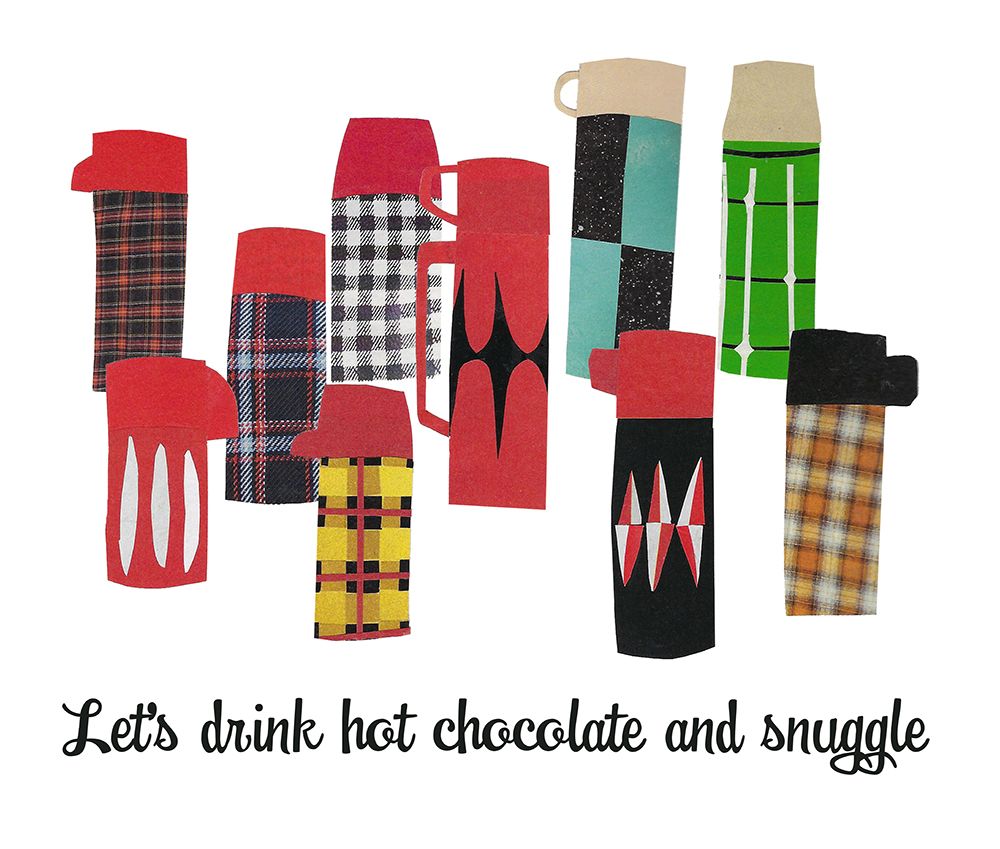 Lets Drink Hot Chocolate and Snuggle art print by Jen Bucheli for $57.95 CAD