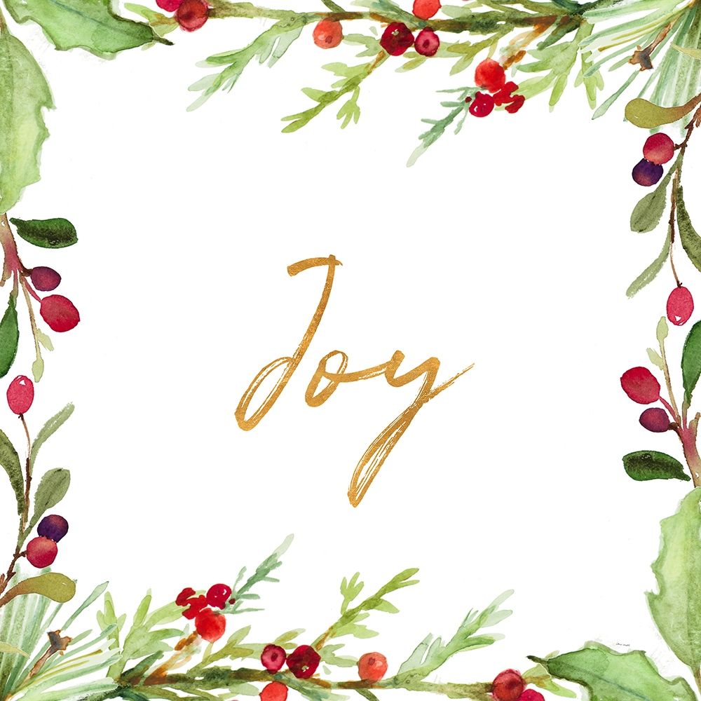 Holly Branches Joy art print by Lanie Loreth for $57.95 CAD