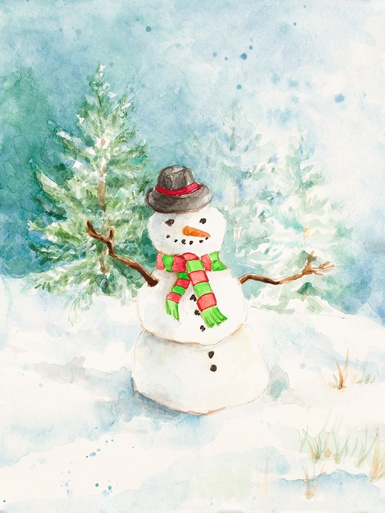 Snowman in the Pines art print by Lanie Loreth for $57.95 CAD