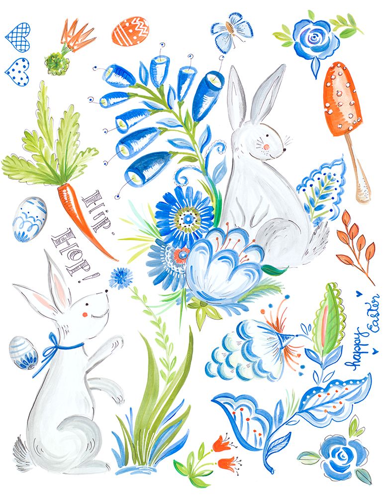 Happy Easter Bunnies art print by Ani Del Sol for $57.95 CAD