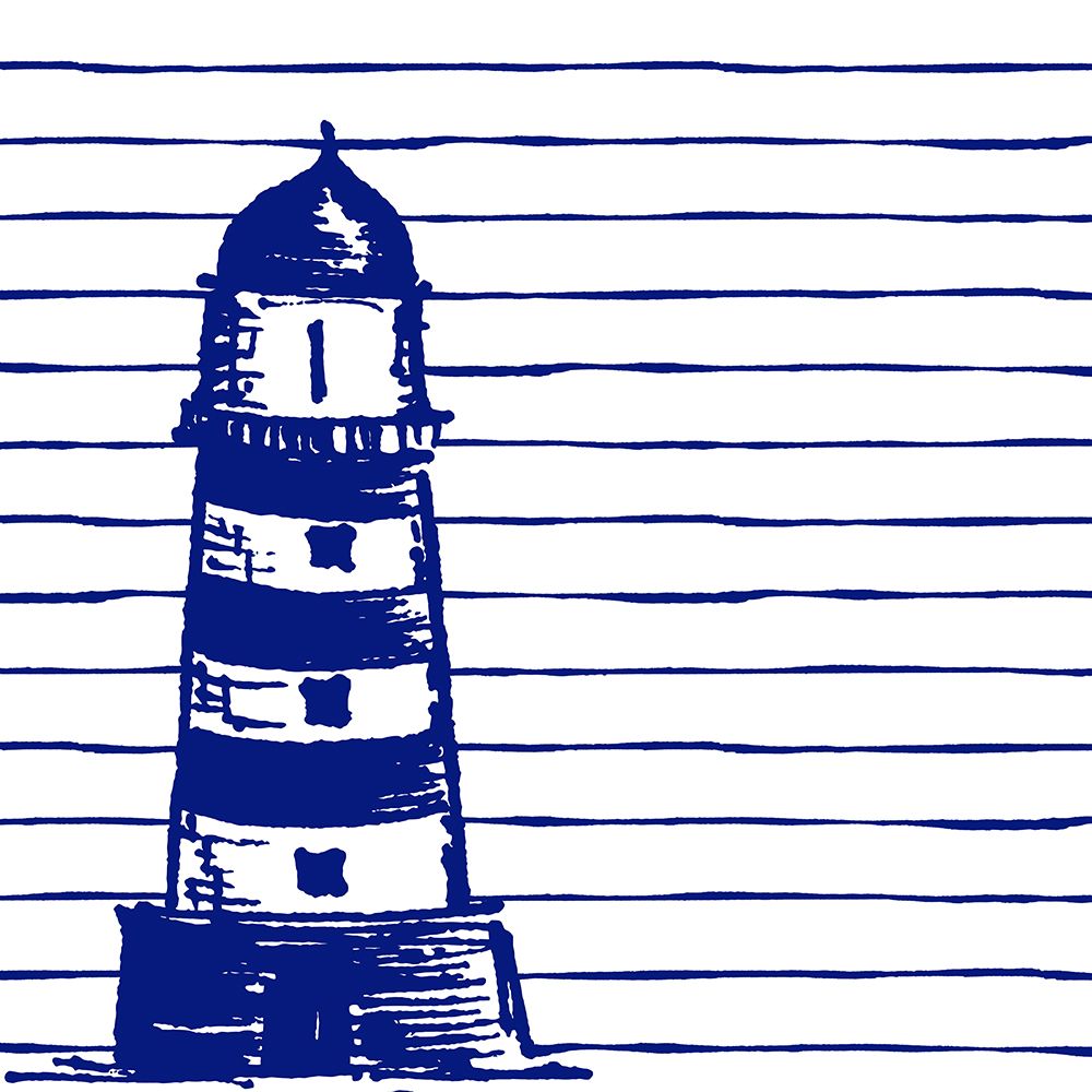 Blue Nautical on Stripes II art print by Patricia Pinto for $57.95 CAD