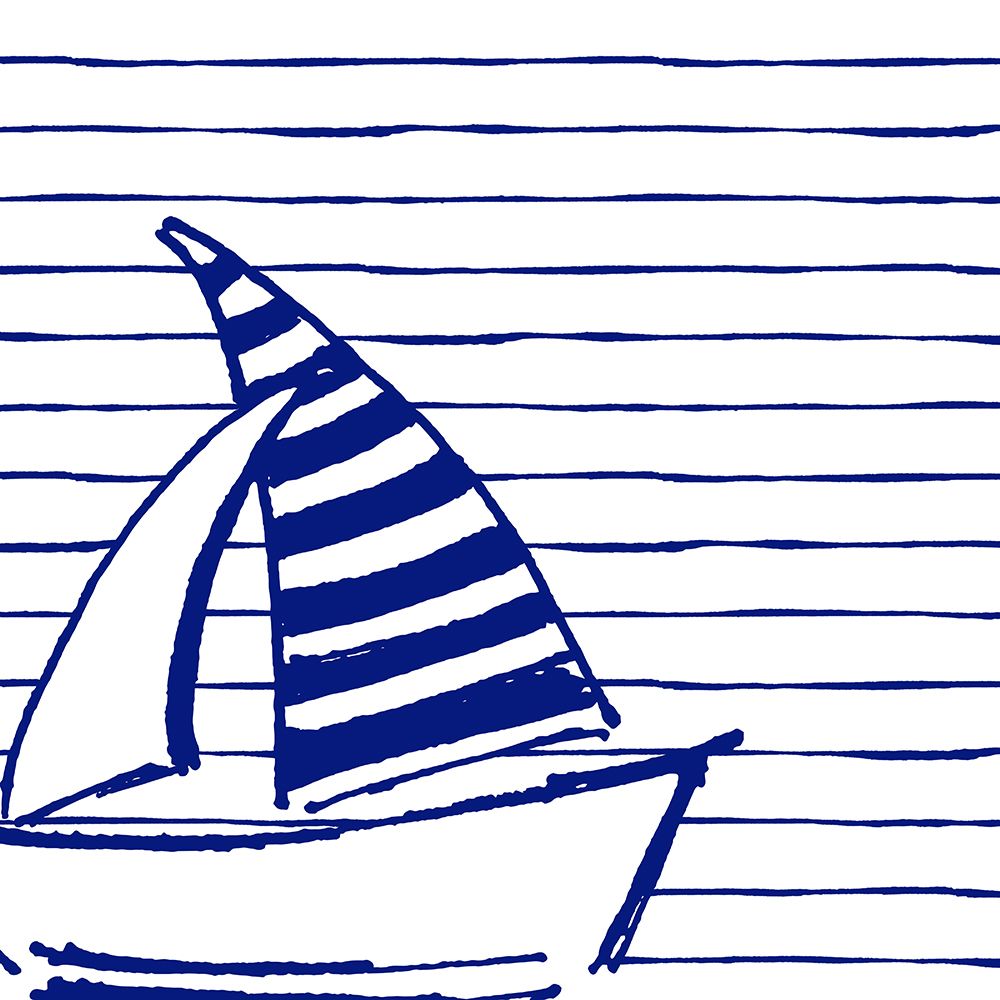 Blue Nautical on Stripes III art print by Patricia Pinto for $57.95 CAD