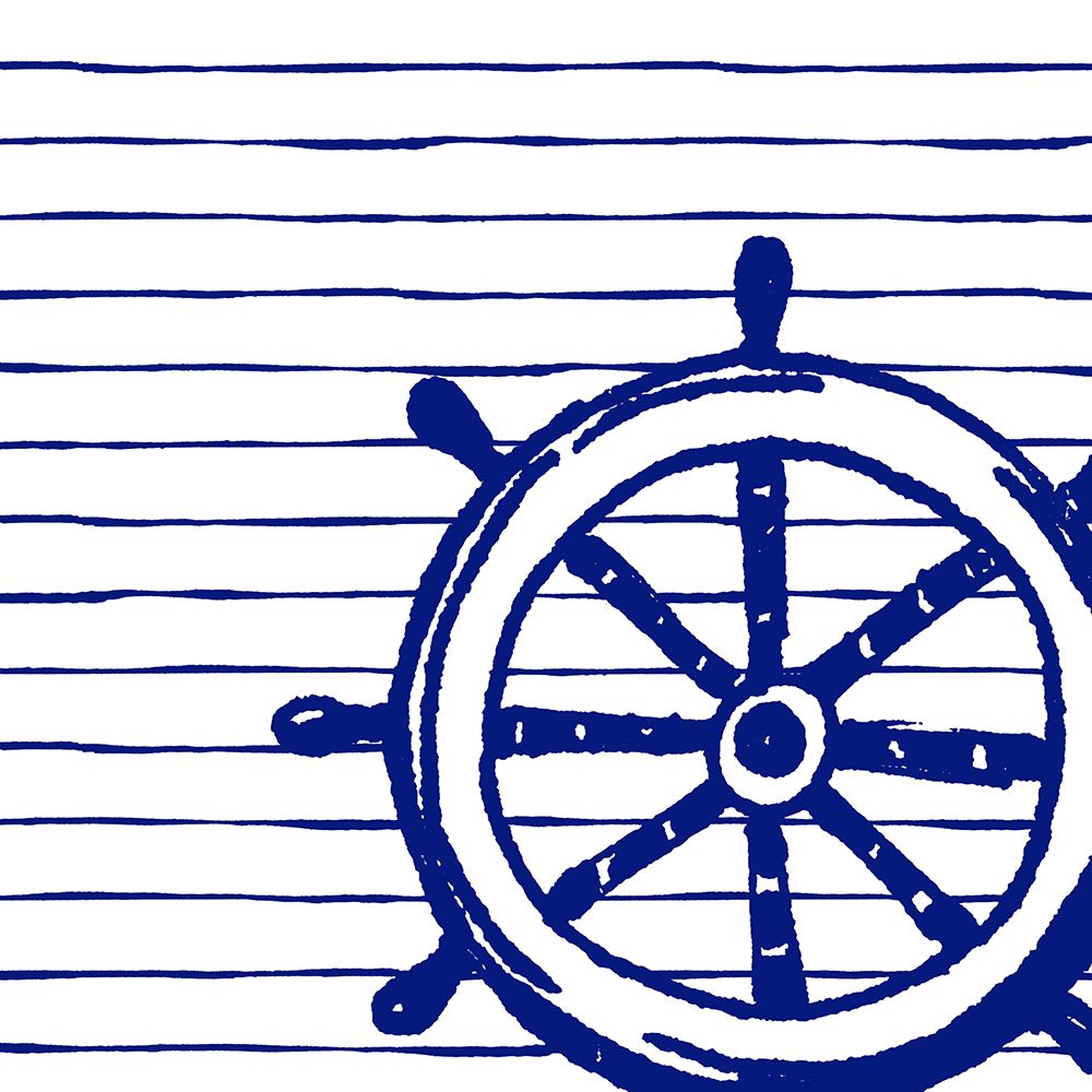 Blue Nautical on Stripes IV art print by Patricia Pinto for $57.95 CAD