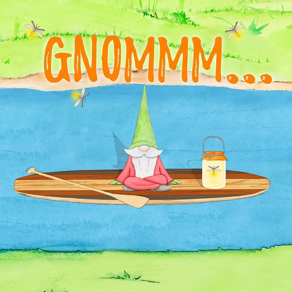 Paddle Boat Gnome art print by Hugo Edwins for $57.95 CAD