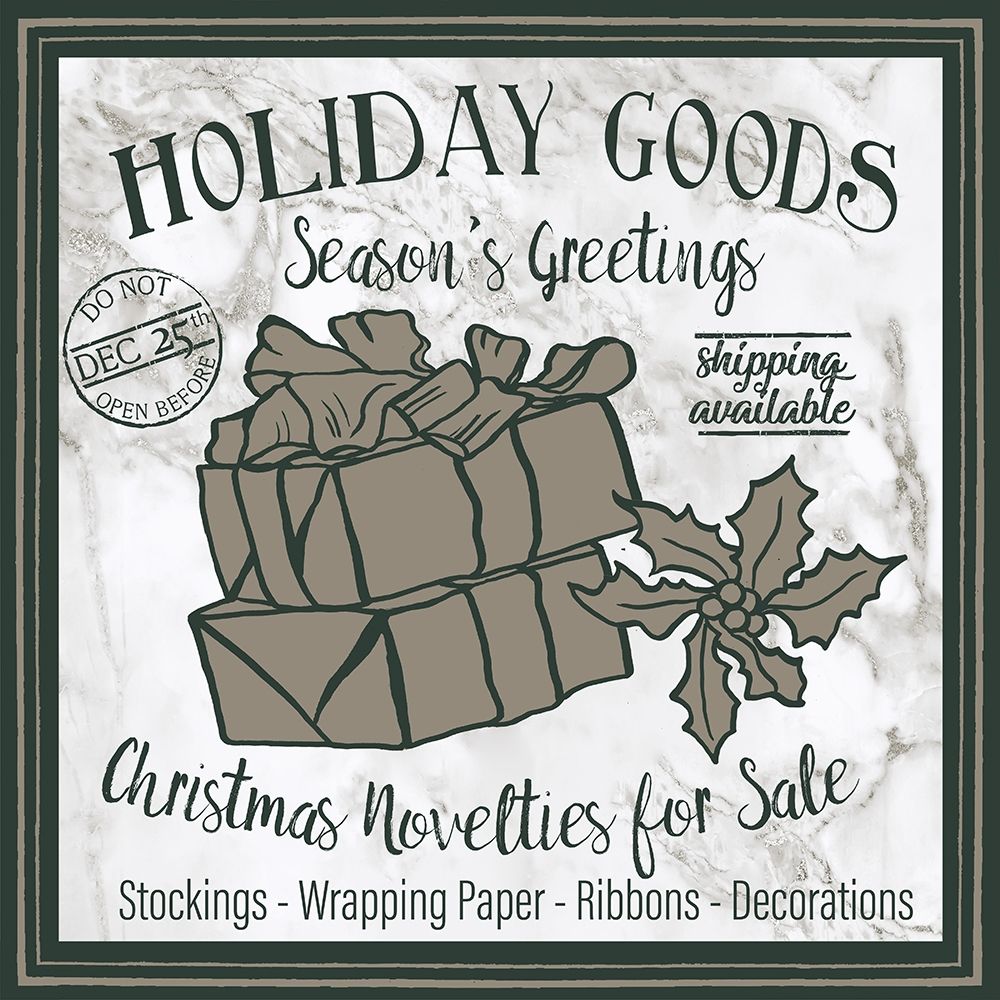 Taupe Christmas Sign III art print by Elizabeth Medley for $57.95 CAD