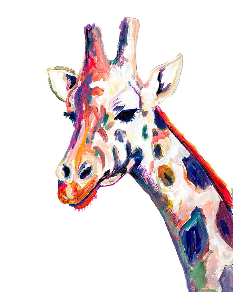 Colorful Giraffe on White art print by Andy Beauchamp for $57.95 CAD