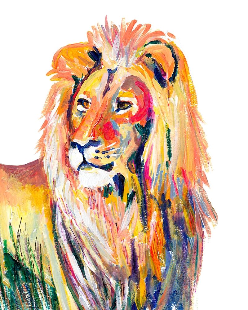 Colorful Lion on White art print by Andy Beauchamp for $57.95 CAD