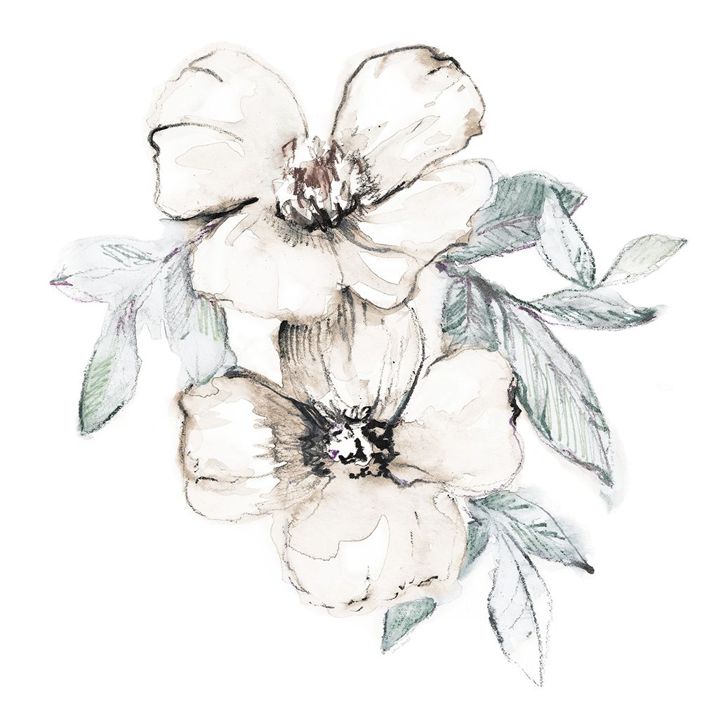 Moonlit Florals Square II art print by Lanie Loreth for $57.95 CAD
