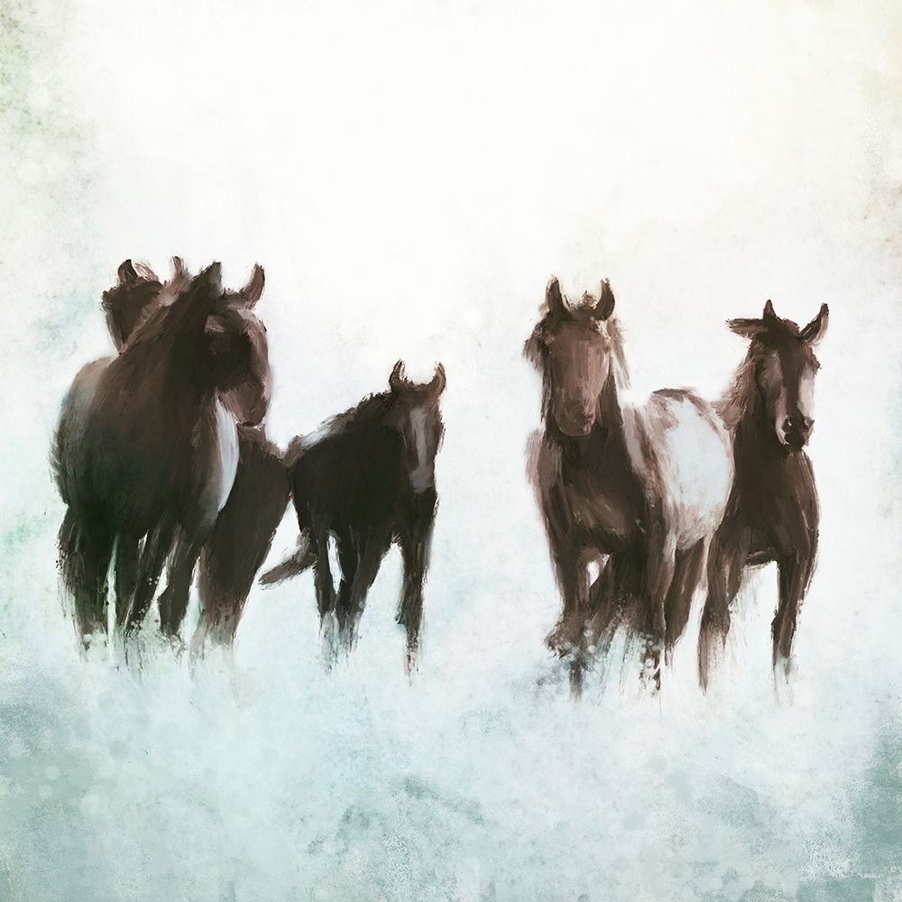 Horses Running through the Surf art print by Dan Meneely for $57.95 CAD