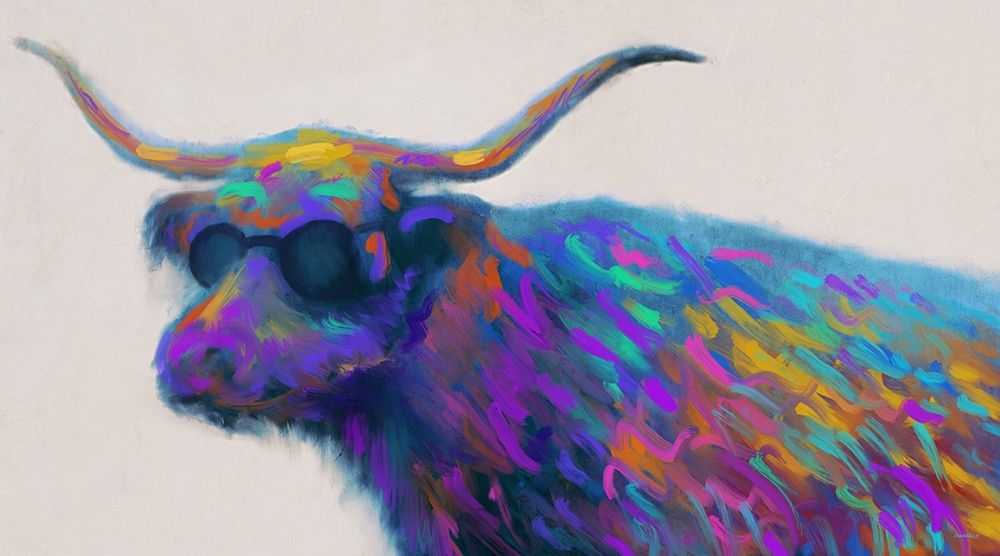 Multicolor Bull art print by Dan Meneely for $57.95 CAD